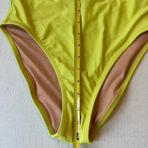 NEW J.Crew High‎ Rise Yellow Bikini Bottoms Sz Small - Picture 6 of 7